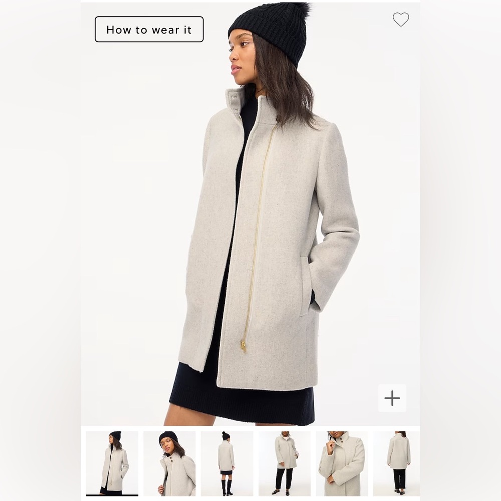 NWT J. Crew Petite Button-Neck City Cocoon Coat Woman’s 6P